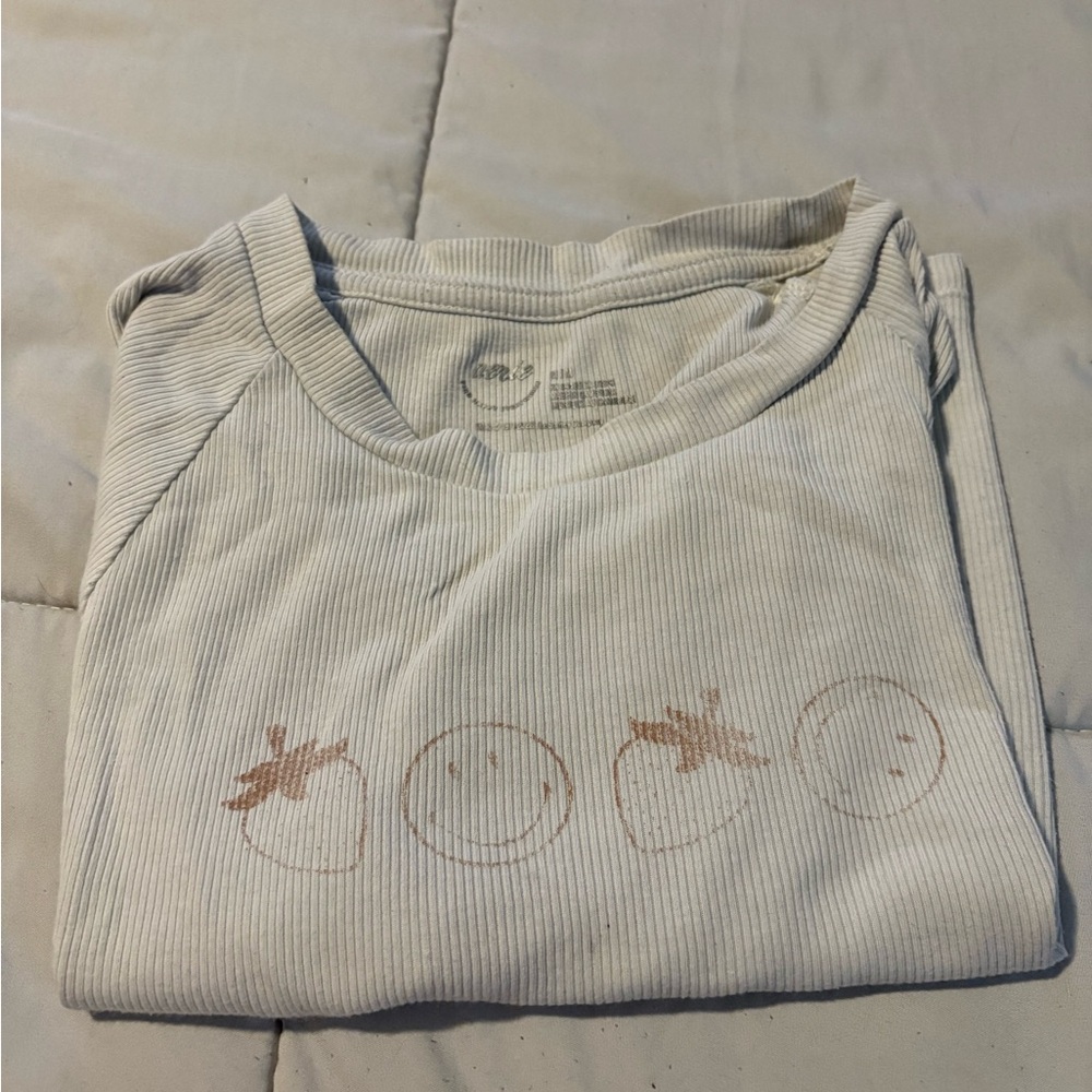 Aerie Cream Ribbed Tee